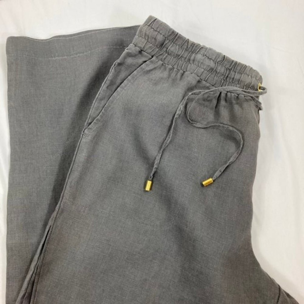 Ellen Tracy 100% Linen Tapered Leg Pants _Size XL